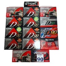 Cassette Audio Tape Lot TDK Memorex Maxell 14 Blank Tapes NOS New Sealed - $24.70