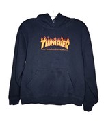 Thrasher Magazine Flame Logo Pullover Hoodie Sweatshirt Medium San Franc... - £14.83 GBP