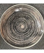 Set of Four (4) ~ Mainstays ~ 10.5&quot; Dia ~ Black Swirl Stoneware Dinner P... - €51,93 EUR