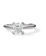 1.10CT Princess Cut Forever One Moissanite Double Prong White Gold Ring - £633.08 GBP