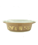 Vtg 70s Pyrex 471 Early American 1 Qt Casserole dish with Lid 470-C Brow... - $63.31