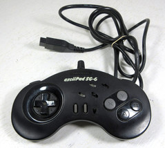 AsciiWare Asciipad SG-6 Sega Genesis Wired Black Controller Pad 5715 - £9.25 GBP