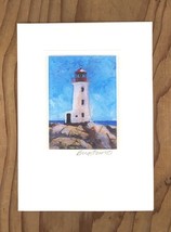Lighthouse on Rocky Shore Acrylic Transfer Greeting ​Card - £7.83 GBP