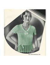 1930s Lacy V Neckline Top or Blouse - Knit pattern (PDF 0354) - £2.93 GBP