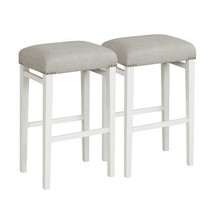 2 Pieces 24.5/29.5 Inch Backless Barstools with Padded Seat Cushions-29.5 inche - £109.74 GBP