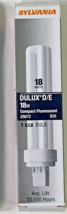 Sylvania Double Tube 18W 3500K/4100K G24q-2 4-Pin Base CFL Compact Fluor... - $216.56 MXN