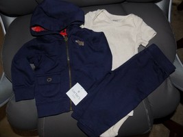 Carter&#39;s 3pc Fall Layette Set Navy Blue Size 6 Months Boy&#39;s NEW - $26.68