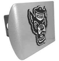 north carolina state wolfie brushed metal trailer hitch cover usa made - £63.94 GBP