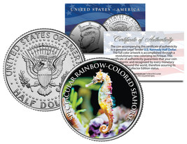 SPECTACULAR RAINBOW-COLORED SEAHORSE *Fish Series* JFK Half Dollar U.S. ... - $224.09 MXN
