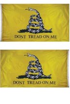3x5 Gadsden Don&#39;t Tread on Me 2 Faced Double Sided 2-ply Spun Polyester Flag #2  - £15.88 GBP