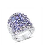 Stunning Tanzanite, Platinum Over Sterling Silver Ring - $299.00