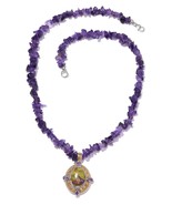 Gorgeous Stichtite, Amethyst Necklace, 14K YG,  Platinum Over Sterling S... - $199.00