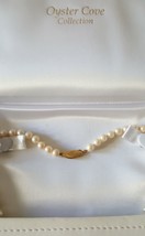 Oyster Cove PEARL Necklace and bracelet 14kt gold+Protective Case - £89.81 GBP