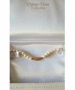 Oyster Cove PEARL Necklace and bracelet 14kt gold+Protective Case - $153.32 CAD