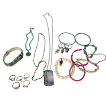 Girls Jewelry Lot Mixed Rings Bracelets Necklace Beaded Rainbow Unicorn ... - £7.48 GBP