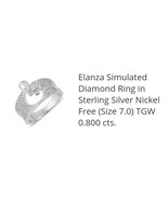 Simulated Diamond in Sterling Silver Ring Size 7 - $49.00
