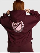Victoria&#39;s Secret Pink Ivy Fleece Campus Pullover Hoodie Large Burgundy ... - $60.99 CAD