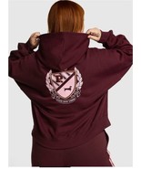 Victoria&#39;s Secret Pink Ivy Fleece Campus Pullover Hoodie Large Burgundy ... - $44.55