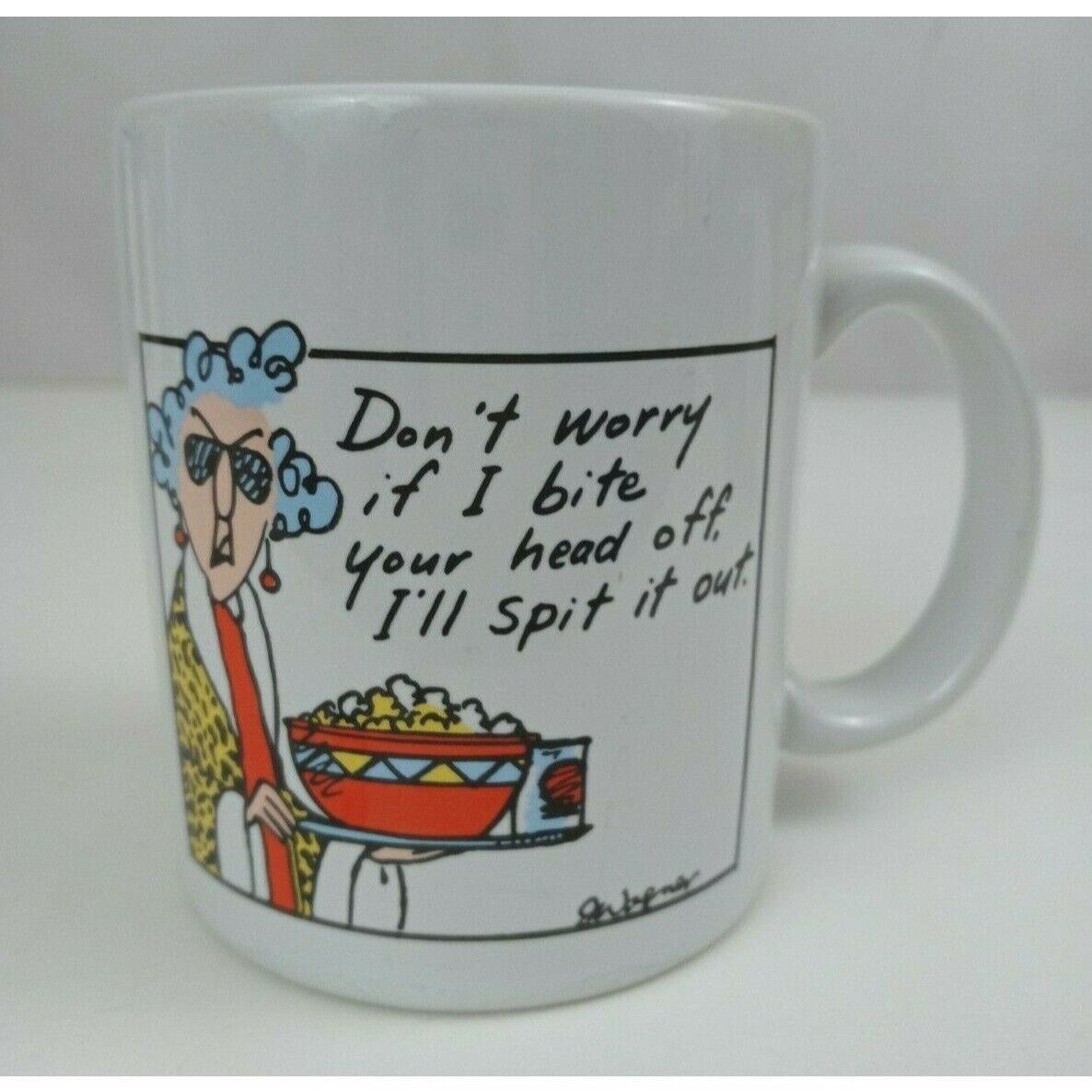 Primary image for Vintage Hallmark Shoebox Greetings "Don't Worry If I Bite.. Funny Coffee Cup/Mug