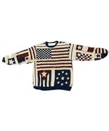 Unisex American Flag Blanket Pullover Sweater Size L - £27.24 GBP