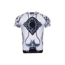 Men Crew T Shirt Makrom Turkey Medallion Chain Floral European 1217-412 Black image 2