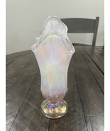 Vtg Fenton Pink Opalescent Lily of the Valley Handkerchief Vase Sticker ... - €68,00 EUR