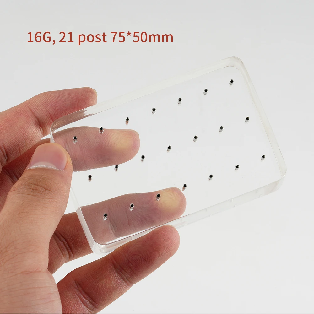 Clear Polished Acrylic Rectangle Jewelry Display Stand 14G 16G Piercings Showcas - £45.86 GBP