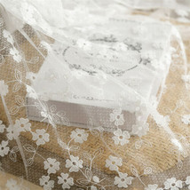 Embroidery Floral Mesh Tulle Fabric DIY Costume Clothes Wedding Dress Curtain - £9.74 GBP
