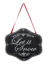 Kurt S. Adler &quot;Let It Snow&quot; Chalkboard Plaque Christmas Ornament W/ Glitter - £3.74 GBP