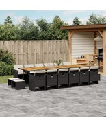  Garden Dining Set Black and Brown with Cream cushions - $38,604.12 MXN