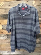 Arrow Polo Shirt Mens XL Short Sleeve Gray Stripe Cotton Knit Casual - $12.88