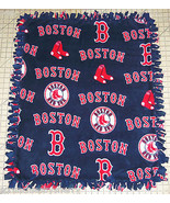 Boston Red Sox Blue Fleece Throw Blanket  56&quot; x 68&quot;  MLB Baseball Adult ... - £117.80 GBP