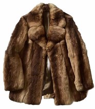 Gorgeous Vintage Real Korean Rabbit Fur Coat Brown Y2K Size 10/12 -HEM - £79.91 GBP