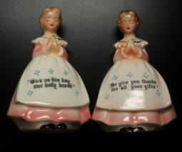 Enesco Salt and Pepper Shaker Set Give Us This Day Our Daily Bread Praye... - $7.99