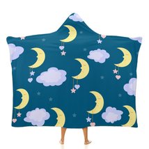 Mondxflaur Cartoon Moon Hooded Throw Blanket for Living Room Office Warm - £17.43 GBP+