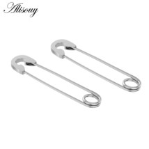 Ainless steel punk pin unique design paper clip stud fashion earrings elegant women men thumb200