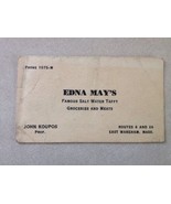 Vtg 40s 50s Business Card East Wareham MA Cape Cod Edna Mays Salt Water ... - £19.91 GBP