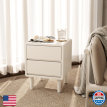 Yazifirstly White Nightstand Solid Wood Nightstandsmall Night Stand Drawers - $136.98