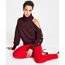 INC Cold Shoulder Turtleneck Sweater Created for Macys Color Port Womens Medium - £47.16 GBP