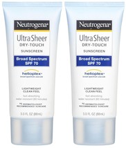 Neutrogena Ultra Sheer Broad Spectrum Sunscreen SPF 70 - 3 oz - 2 pk - £35.16 GBP