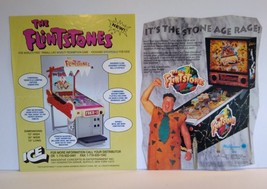 The Flintstones Original 1994 Set Of 2 Pinball Machine Flyers Vintage Retro - $28.03