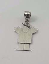 14k White Gold Baby Boy Charm Pendant - £153.44 GBP