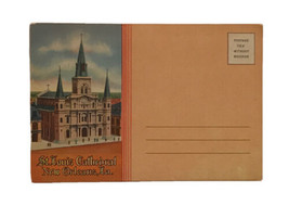 Vintage St. Louis Cathedral New Orleans, LA Unposted Souvenir Postcard Folder - £11.58 GBP