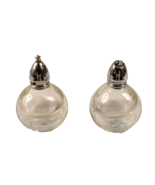 Crystal Salt and Pepper Shakers Cracked Round Shape So Cute - $230.01 MXN