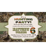 Hunting camouflage birthday invitation, camo invitation, hunting invitation, cam - $8.99