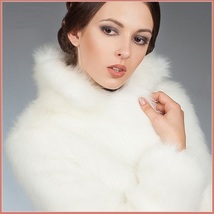 Fluffy White Imitation Mink Classic Retro Lapel Collar Long Sleeve Zip Up Coat  image 3