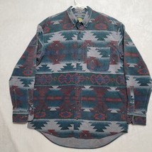 Cabela&#39;s Shirt Mens L Tall Aztec Flannel Long Sleeve Button Southwest Outdoor - £29.47 GBP