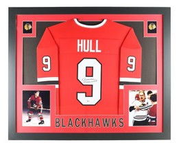 Bobby Hull Signé Encadré Personnalisé Rouge Pro-Style Hockey Jersey Bas - £381.38 GBP