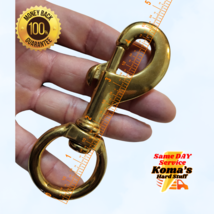 Extra Large Solid Brass Bolt action snap hook with swivel eye scuba clip - $8.59