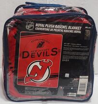 New Jersey Devils 60&quot; by 80&quot; Plush Twin Size Stamp Raschel Blanket - NHL - €40,24 EUR
